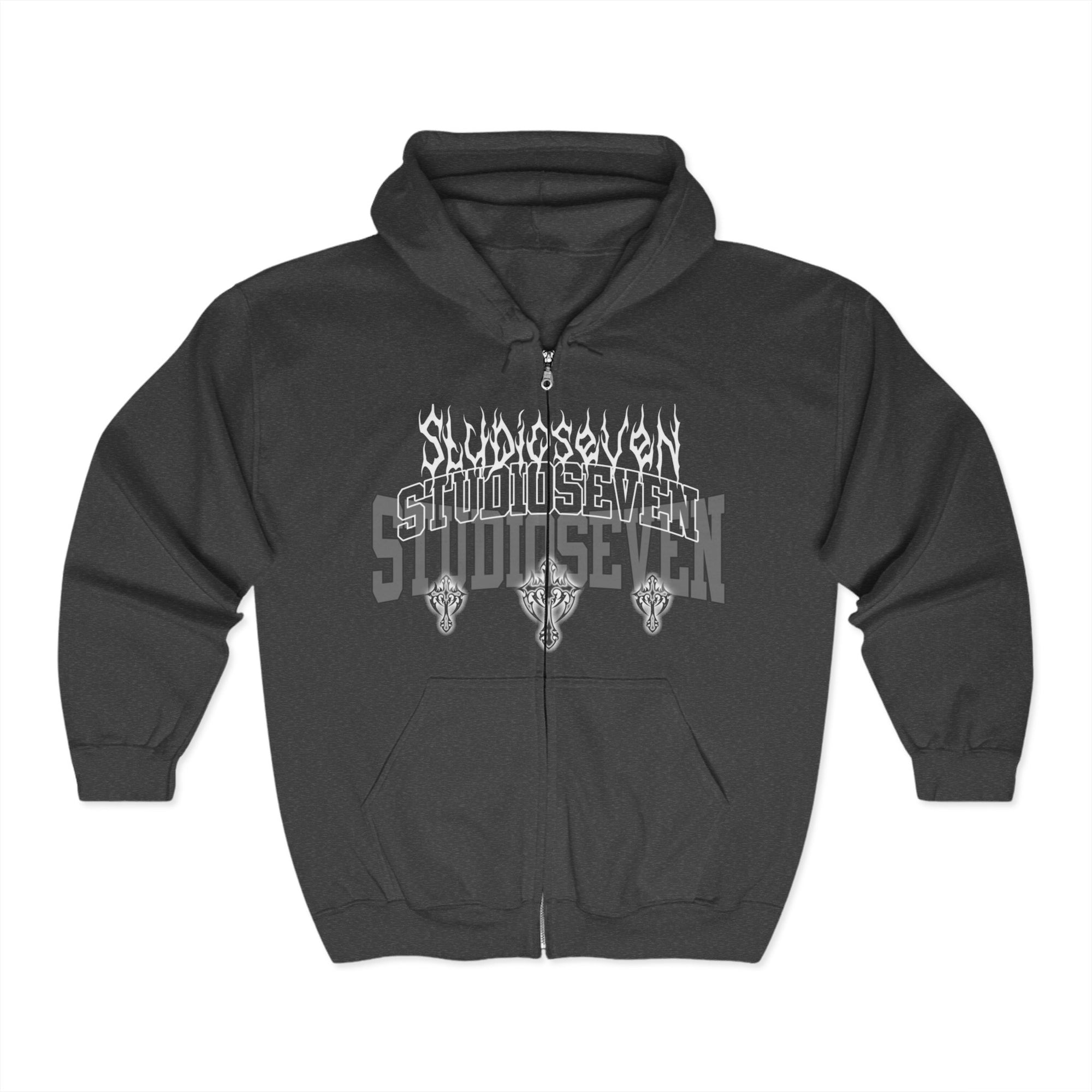"Studio Seven" Unisex Zip-Up Graphic Hoodie