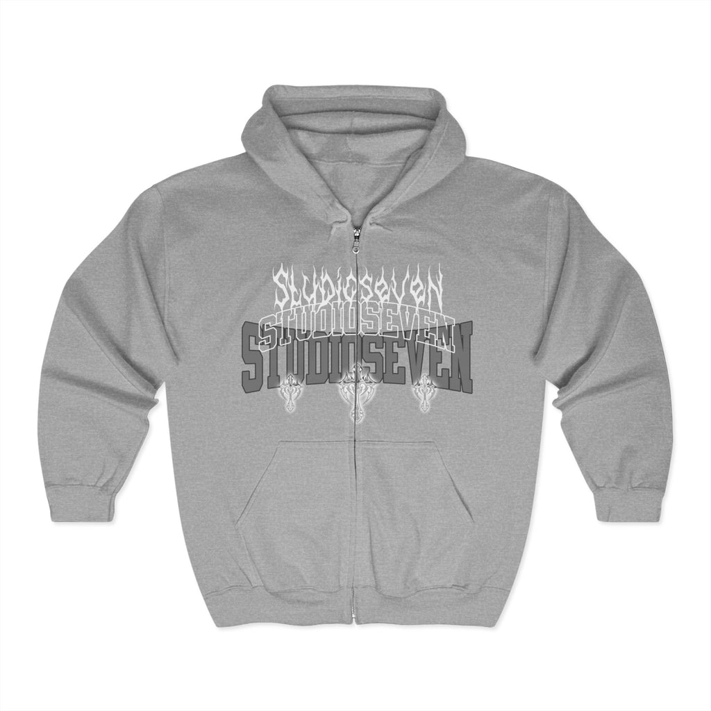 "Studio Seven" Unisex Zip-Up Graphic Hoodie